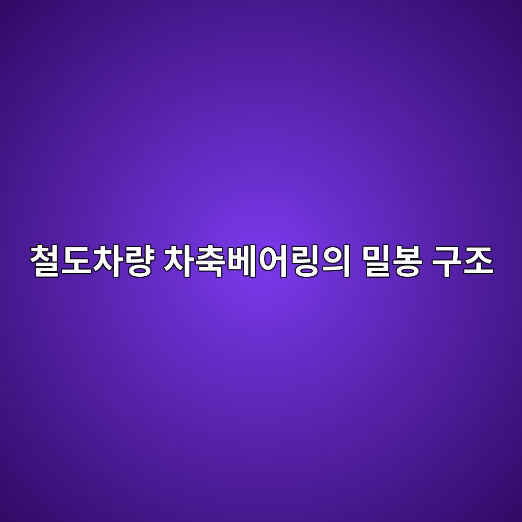 철도차량 차축베어링의 밀봉 구조
