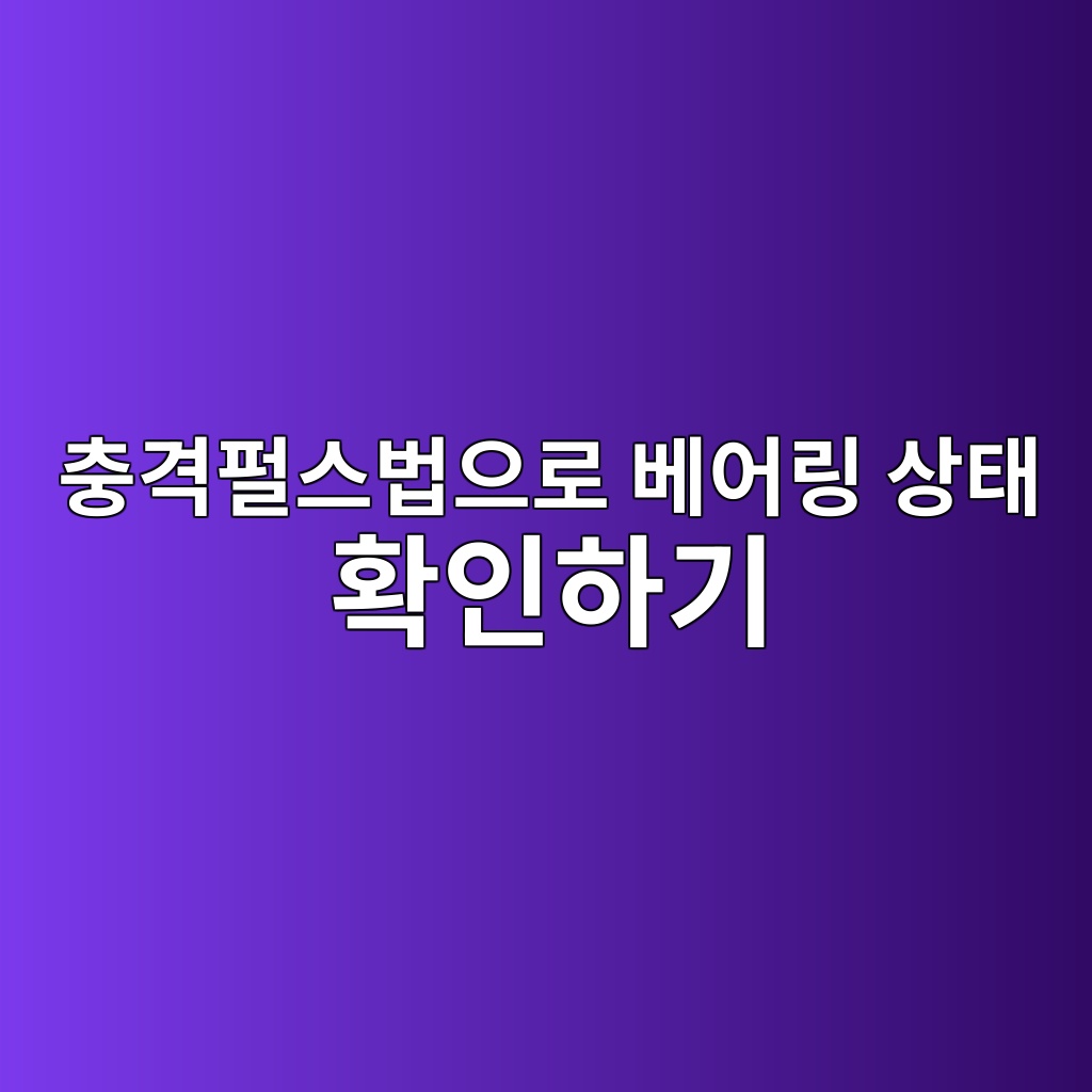 충격펄스법으로 베어링 상태 확인하기 1 충격펄스법으로 베어링 상태 확인하기